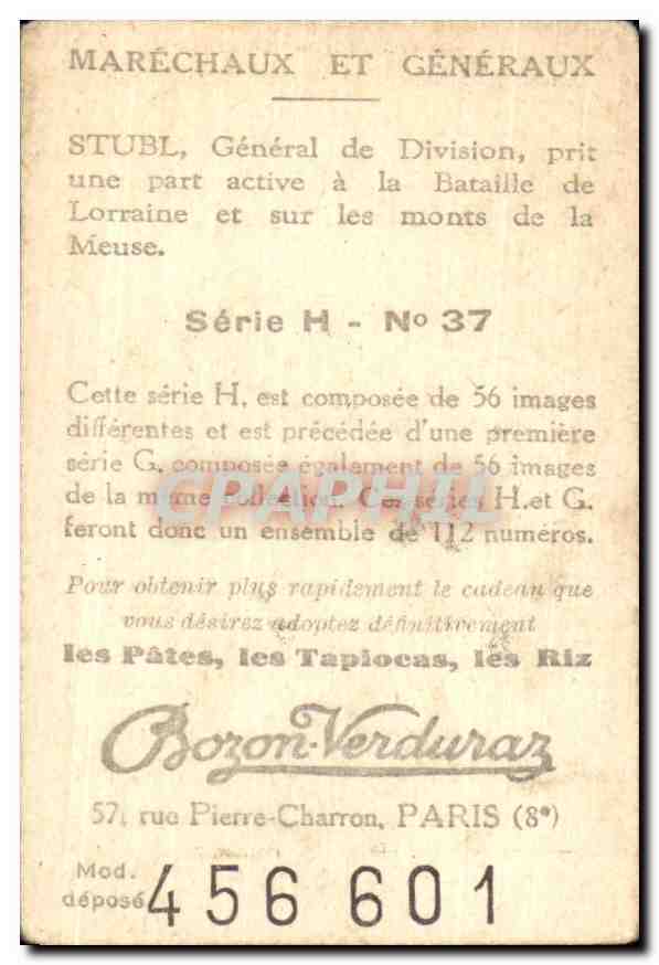 Image Collection Bozon Verduraz General Stubl Militaria — Verso