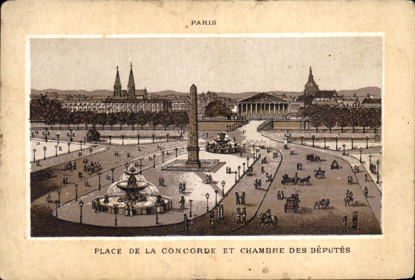 Chromo Place De La Concorde Et Chambre Des Deputes Pharmacie Saint Antoine Bouniol Pharmacien Rue Crozatier Paris 