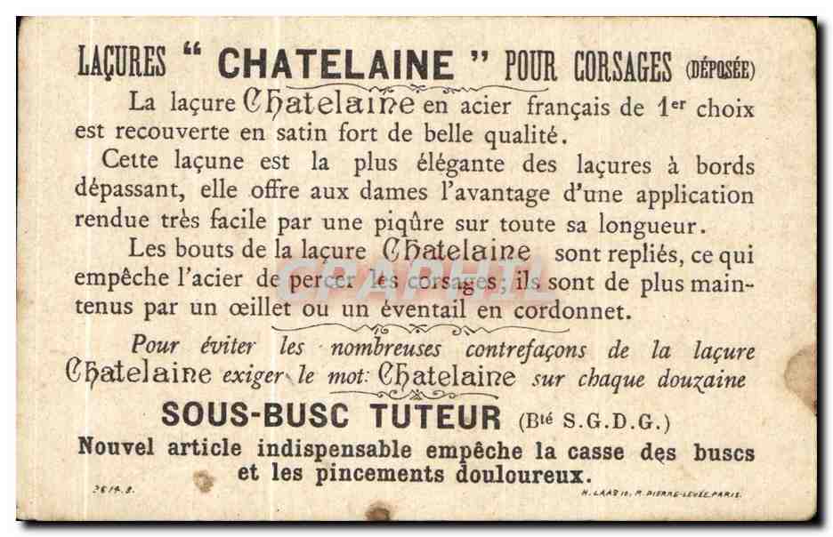 Chromo Turco Cosaque De La Garde Militaria lacures Chatelaine pour corsages — Verso