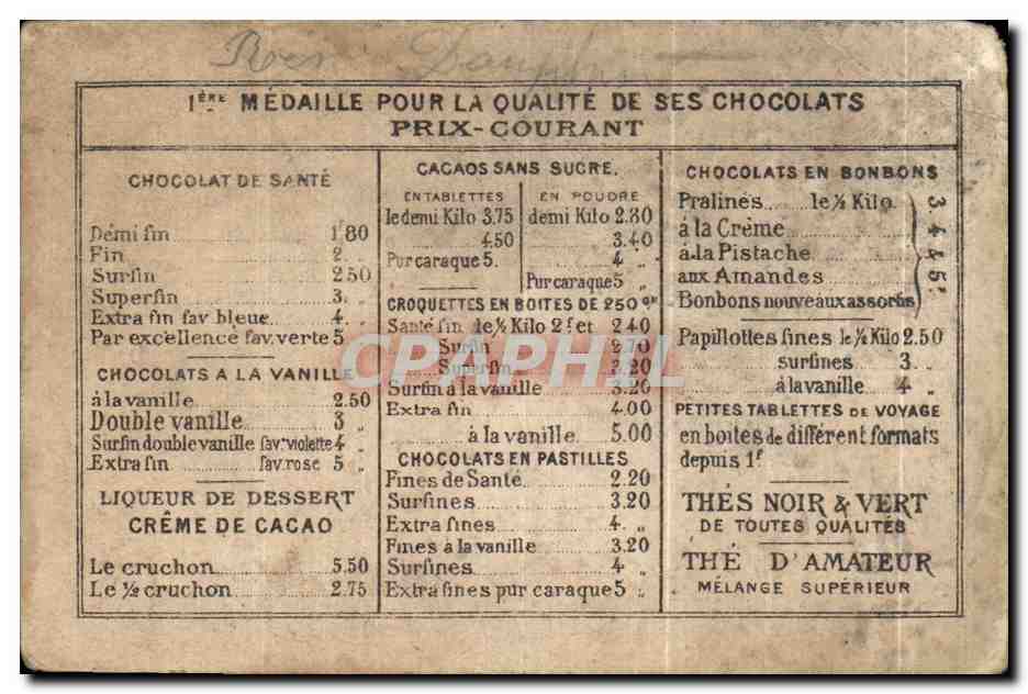 Chromo Chocolat Ibled Paris Mondicourt Enfants Lecon de lecture  — Verso