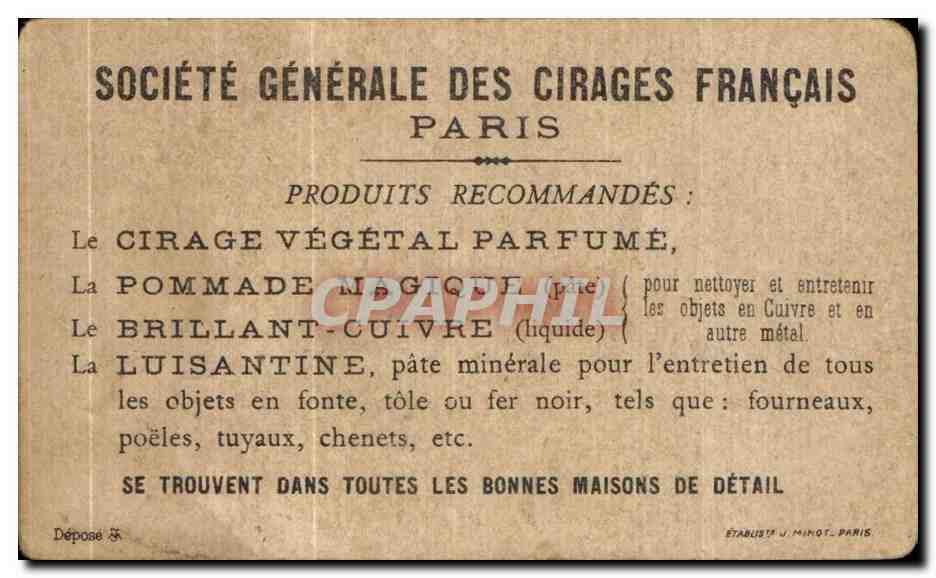 Chromo Societe Generale Des Cirages Francais poisson savant — Verso