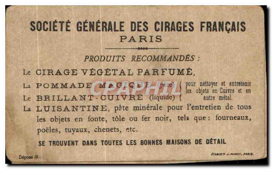 Chromo Societe Generale Des Cirages Francais Poisson voyageur — Verso