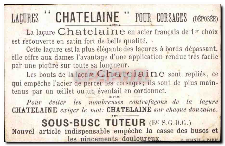 Chromo Lacures chatelaine Fleurs Roses — Verso