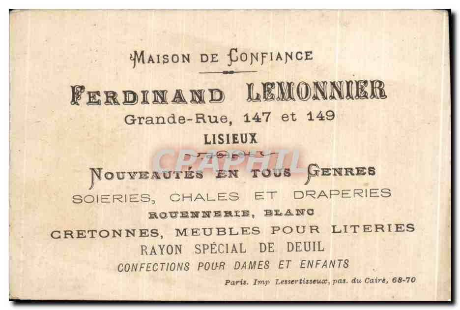 Image Publicite Le premier cigare Cigar Enfant Ferdinand Lemonnier Lisieux  — Back