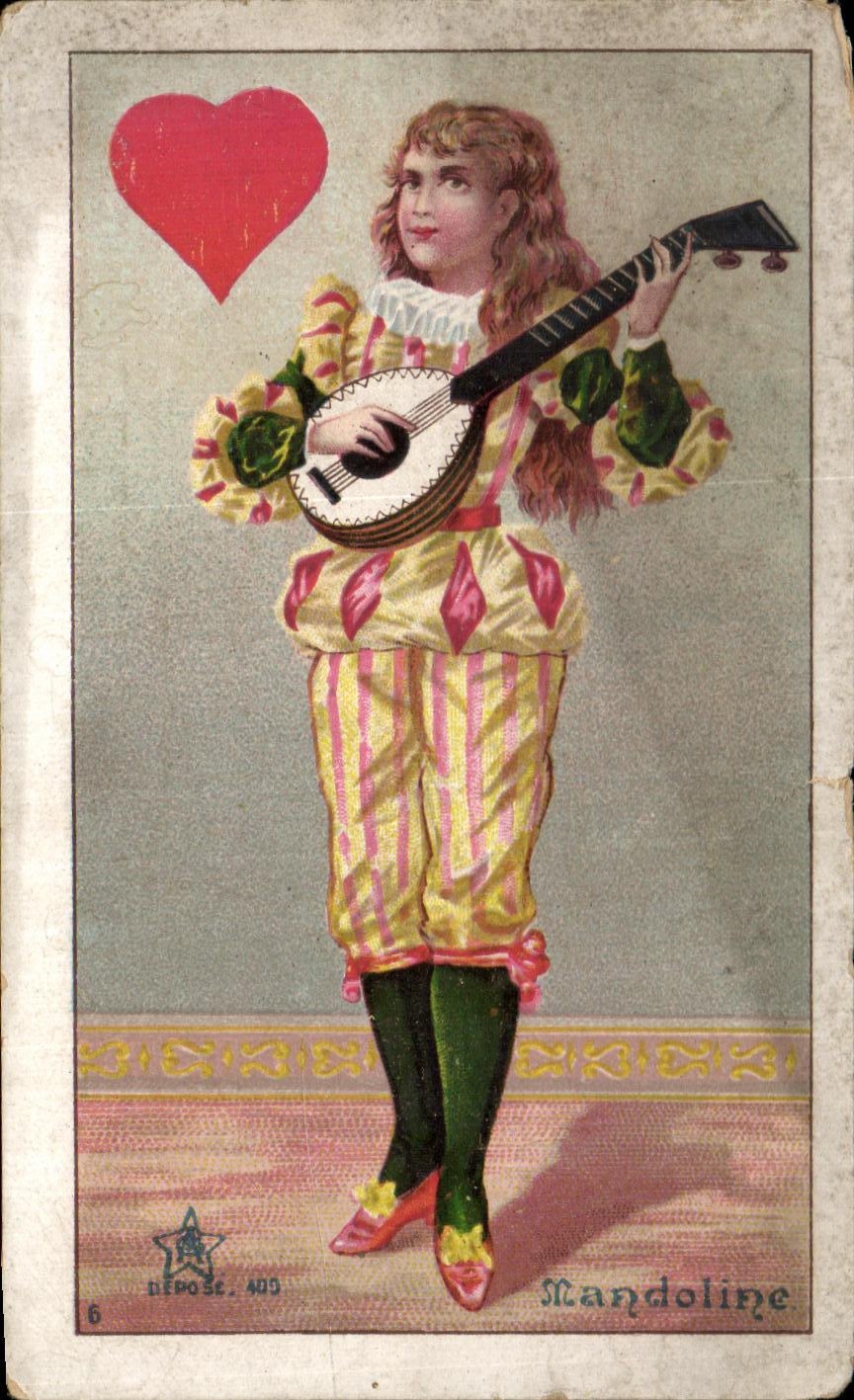 Chromo Mandoline Chapellerie parisienne Gillis Lenars Soule Grande Rue Lisieux Coeur