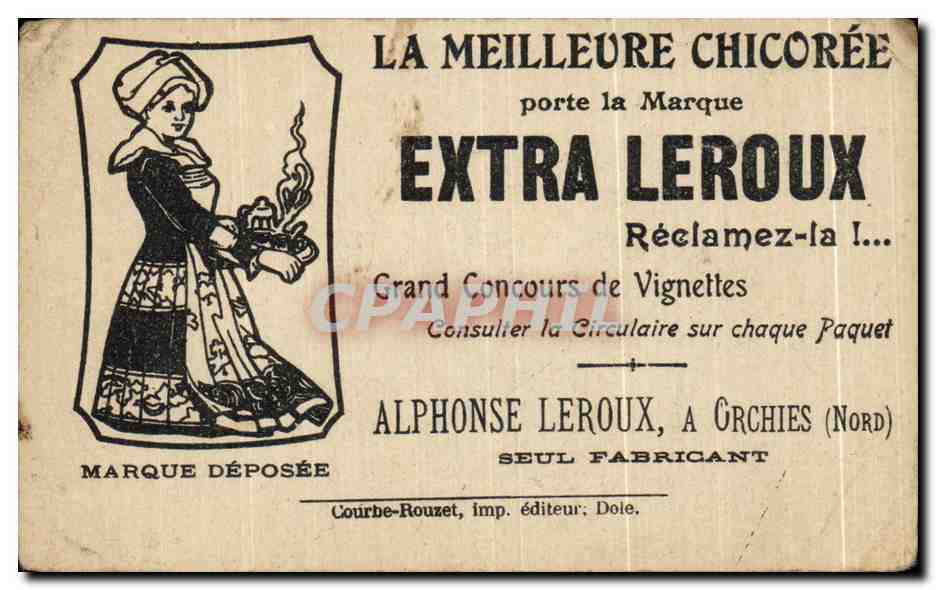 Chromo La mere michel a perdu son chat Leroux Orchies  — Verso
