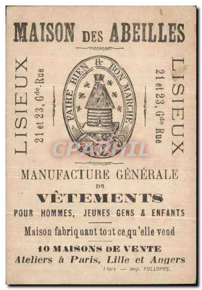 Chromo Mais mon ami vous avez les cheveux sur le pied de guerre Maison des Abeilles Lisieux Bees Militaria  — Verso
