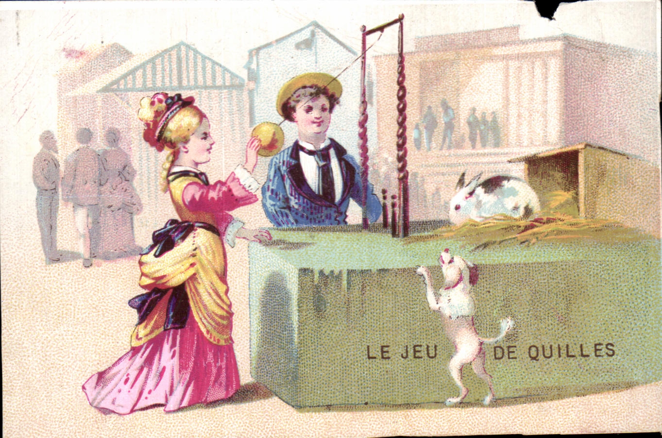 Chromo Le jeu de quilles Chien Enfants Lapin 