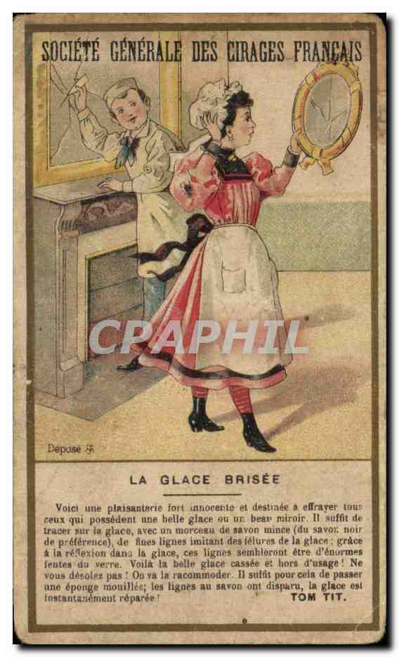 Chromo Societe generale des cirages francais la glace brisee Fulgor 