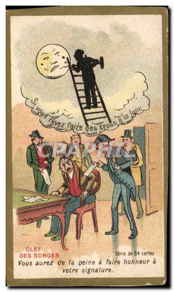 Chromo Clef des songes vous aurez de la peine a faire honneur a votre signature lune moon