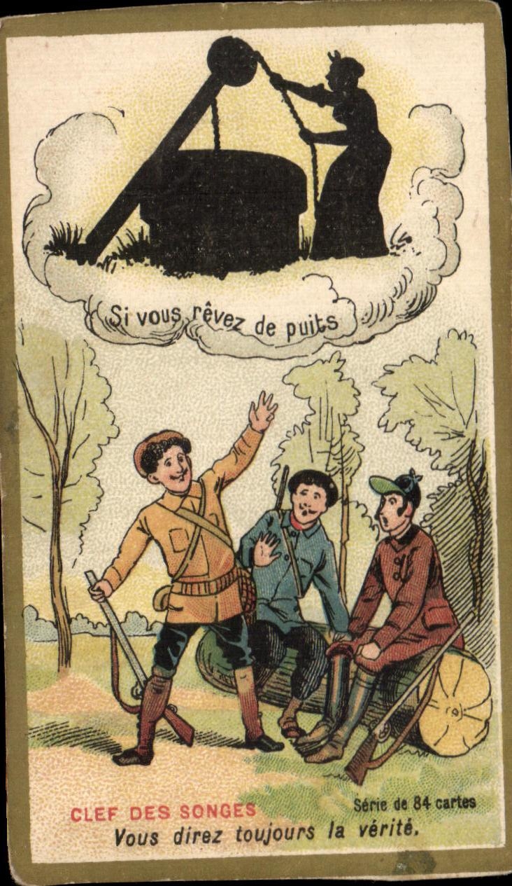 Chromo Clef des songes vous direz toujours la verite Chasseurs 