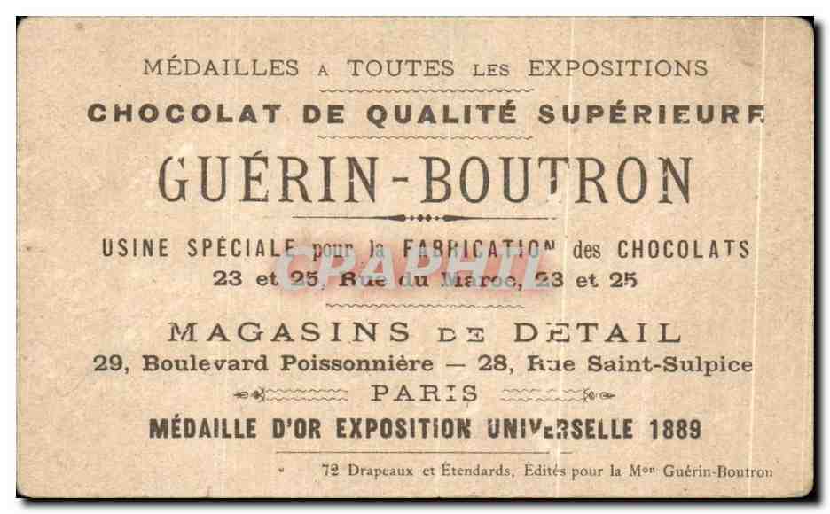 Chromo Chocolat guerin boutron etendard des gentilshommes louis XII 1507 Militaria — Rückseite