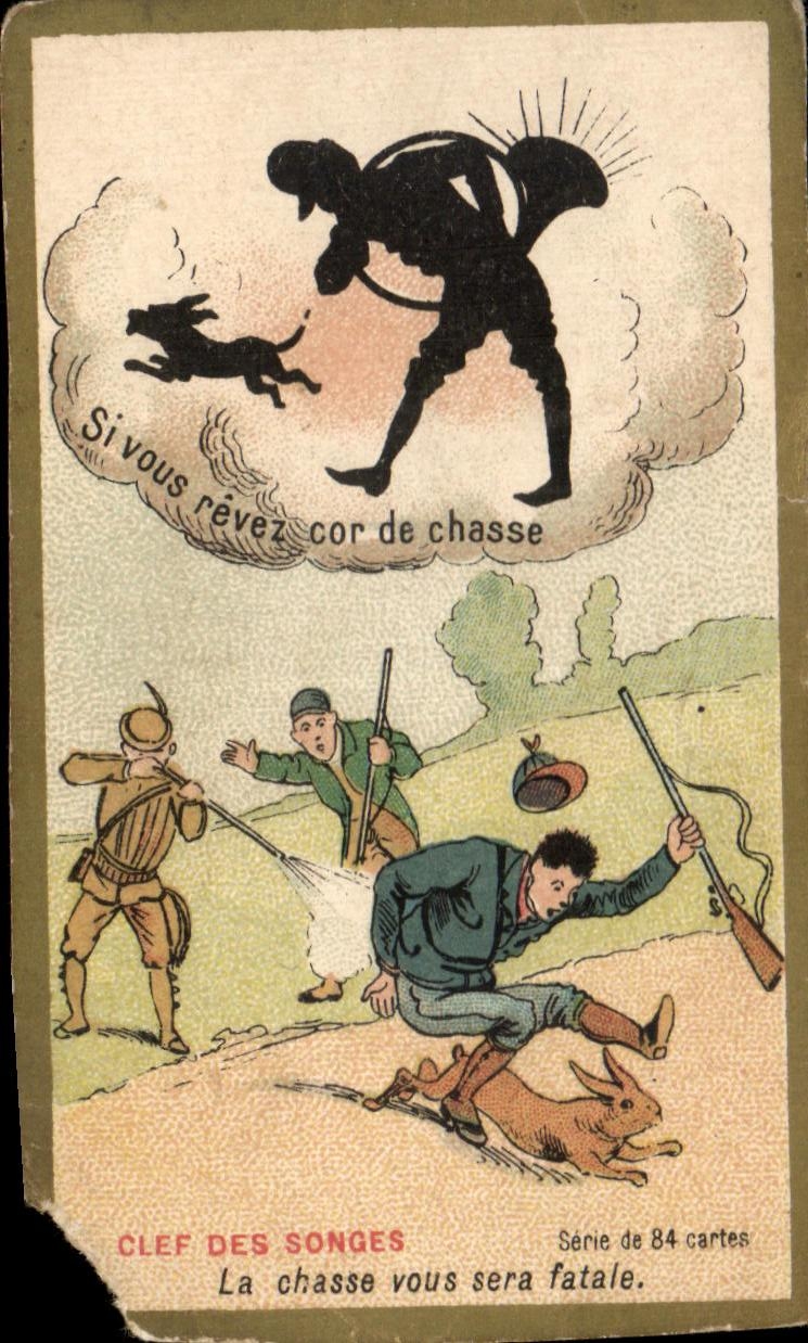 Chromo Si vous revez cor de chasse clef des songes la chasse vous sera fatale Chasse