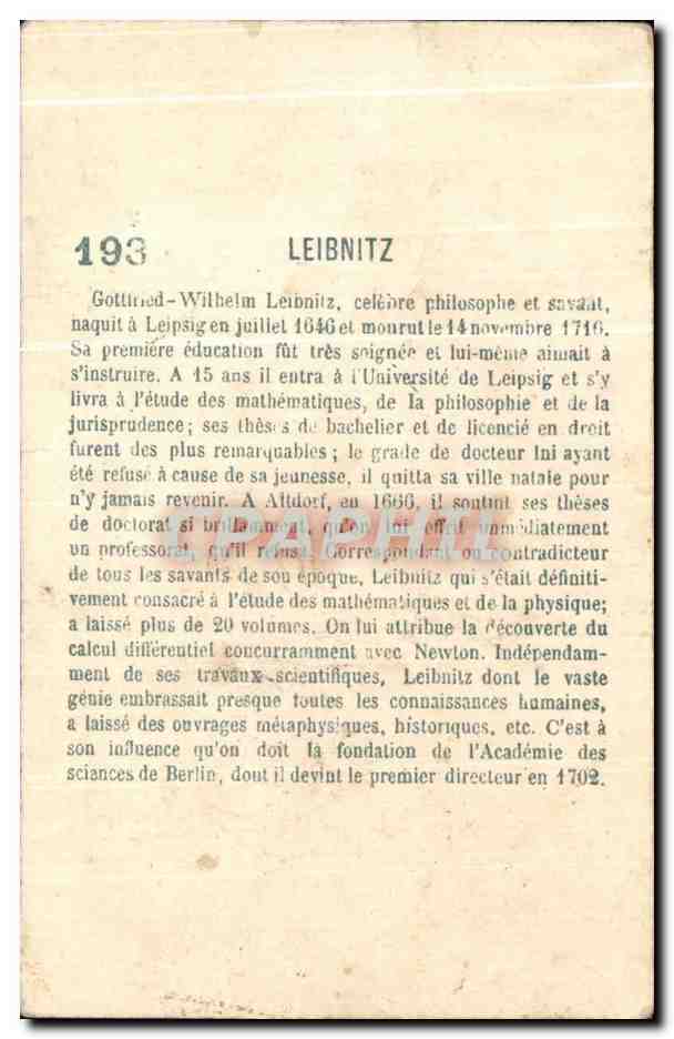 Chromo Leibnitz  — Verso