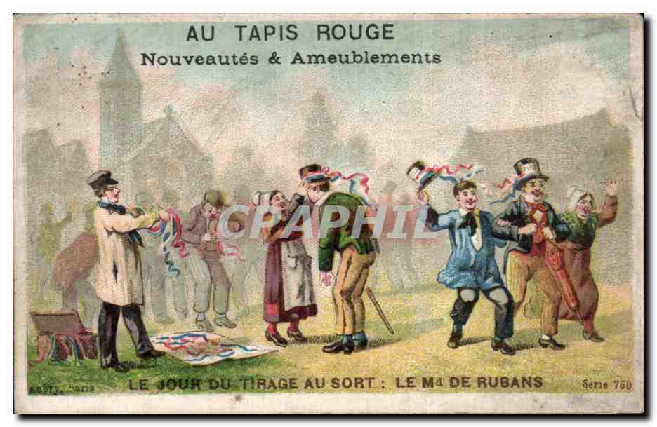 Chromo Au tapis rouge nouveautes ameublements le jour du tirage Le Md de Rubans Au tapis rouge