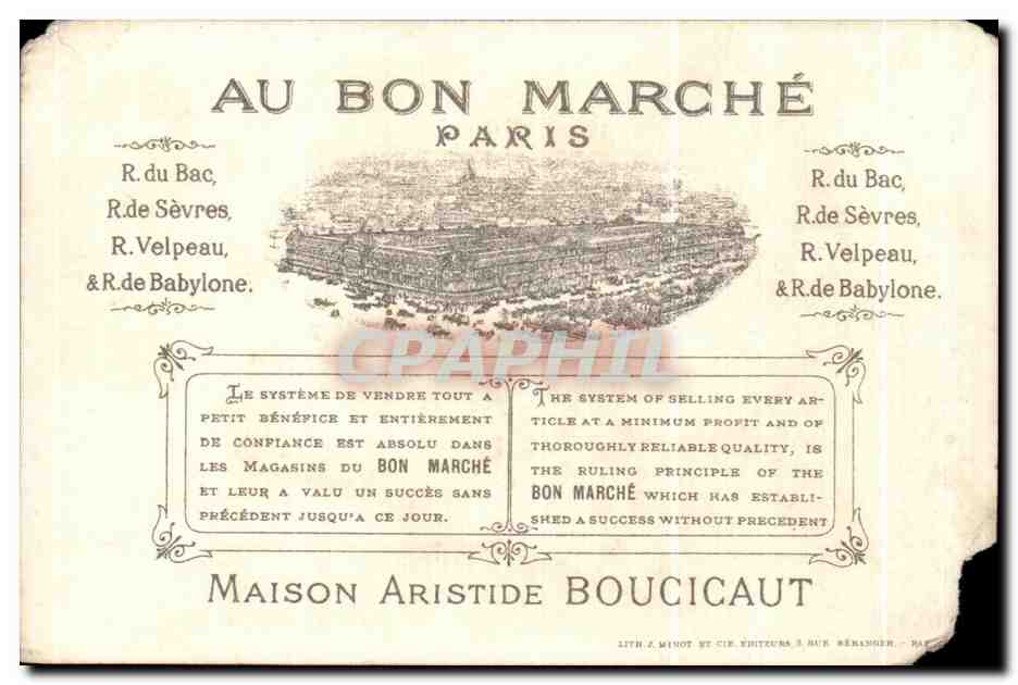 CPA Au bon marche intermedes Enfants — Verso