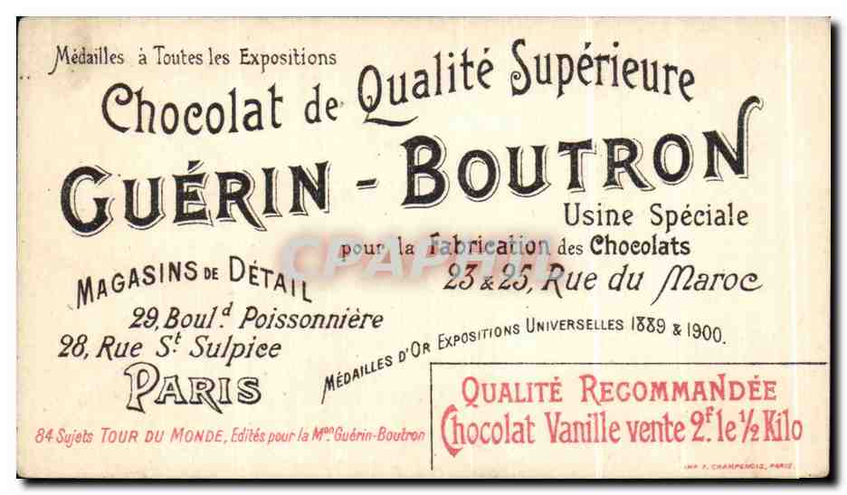 Chromo Chocolat guerin boutron a java visite d'une habitation europeenne — Verso