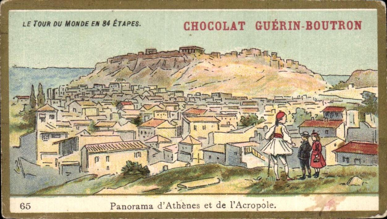 Chromo Chocolat guerin boutron panorama d'athenes et de l'acropole Grece Greece