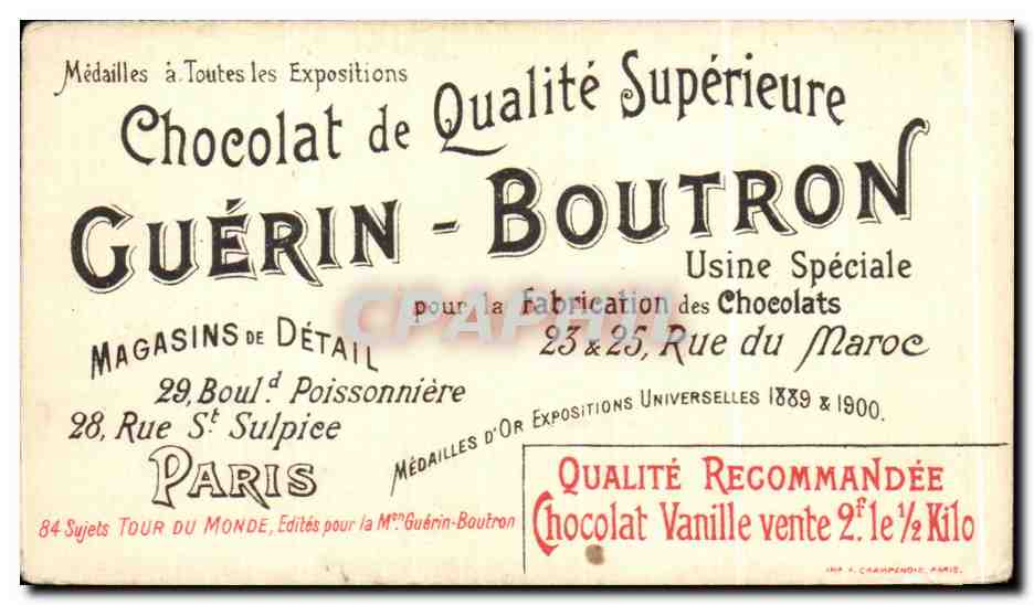 Chromo Chocolat guerin boutron panorama d'athenes et de l'acropole Grece Greece — Verso