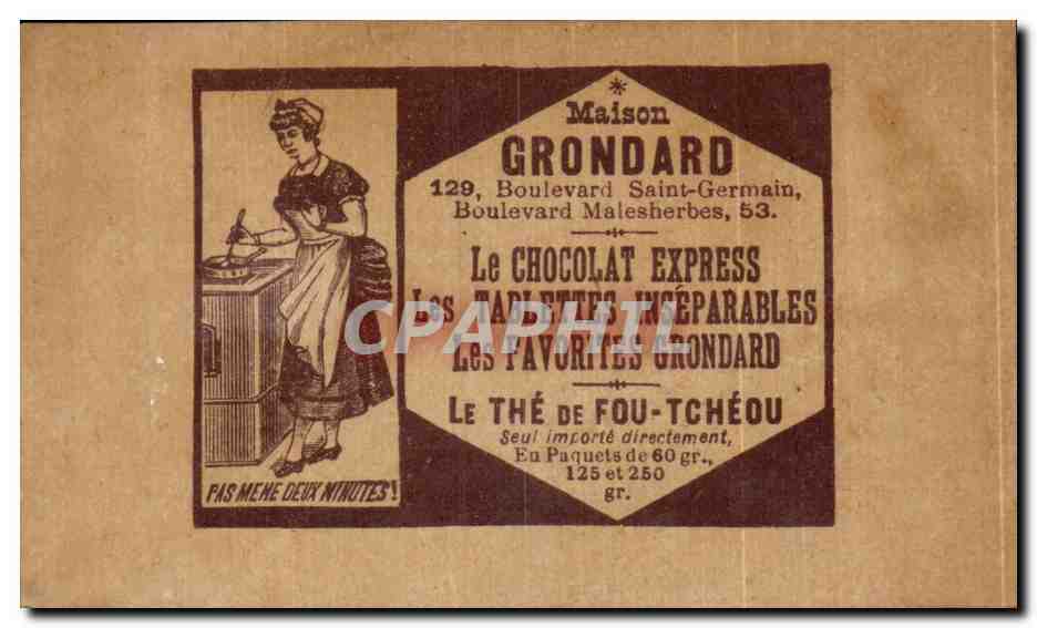 Chromo Chocolat Grondard Femme Coquetterie  — Rückseite