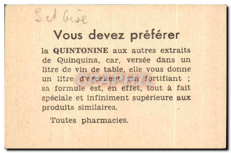 Image Le Donjon de Monthlery Quintonine Quinquina — Verso