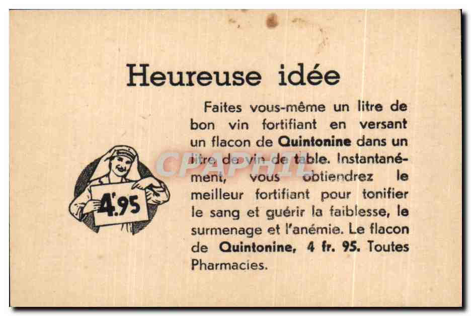 Image Dourdan Le Chateau Quintonine Quinquina — Verso