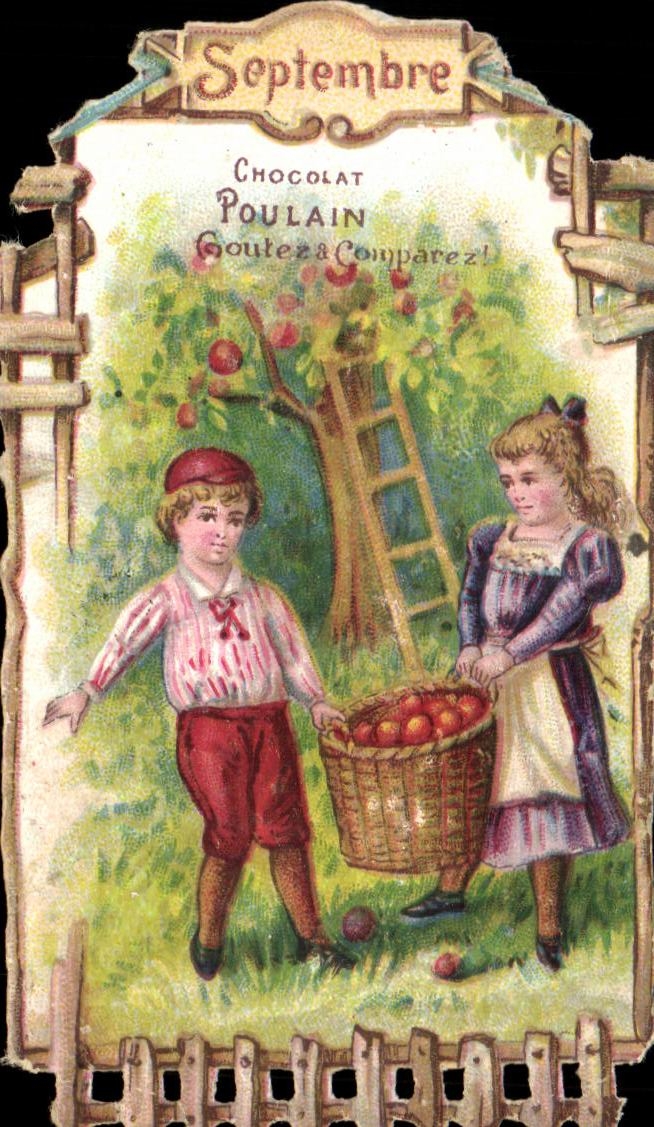 Chromo Septembre Chocolat Poulain Enfants