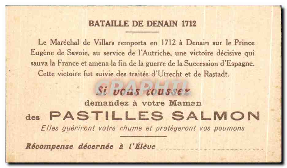 Image Bataille De Denain Pastilles Salmon Militaria  — Rückseite