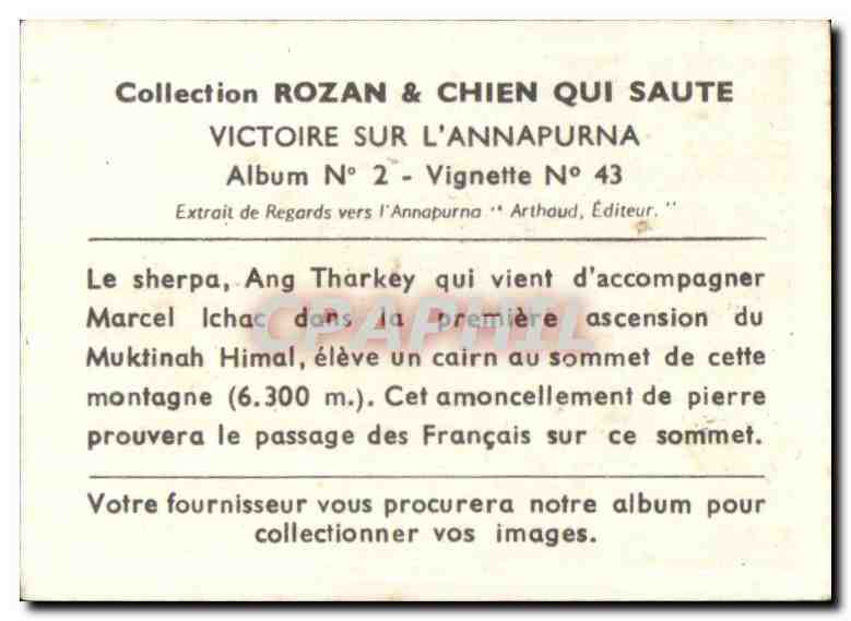 Image Cillection Rozan Chien Qui Saute Annapurna — Verso