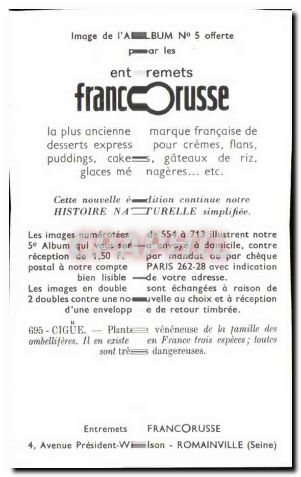 Image Entremets Francorusse Cigue — Rückseite