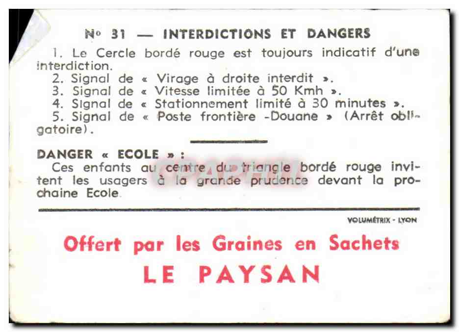 Image Interdictions Et Dangers Le paysan — Rückseite