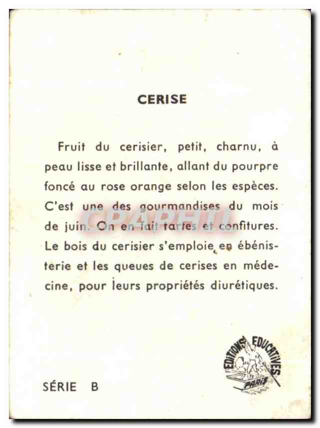 Image Cerise Fruit du cerisier petit chanu a peau lisse et brillante allant du poupre fonce au rose orange selon les — Back