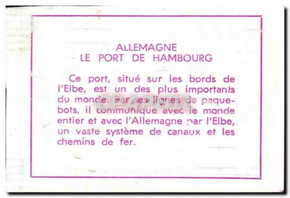 Image Allemagne le port de Hambourg — Verso