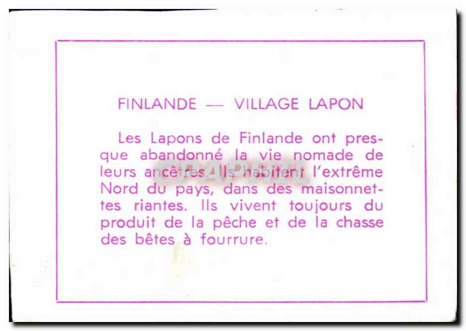 Finlande: village lapon — maisons sur pilotis au bord d'un lac — Verso