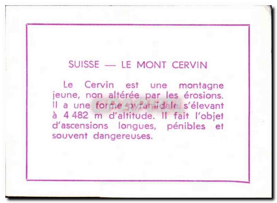 Image Suisse le Mont Cervin — Rückseite