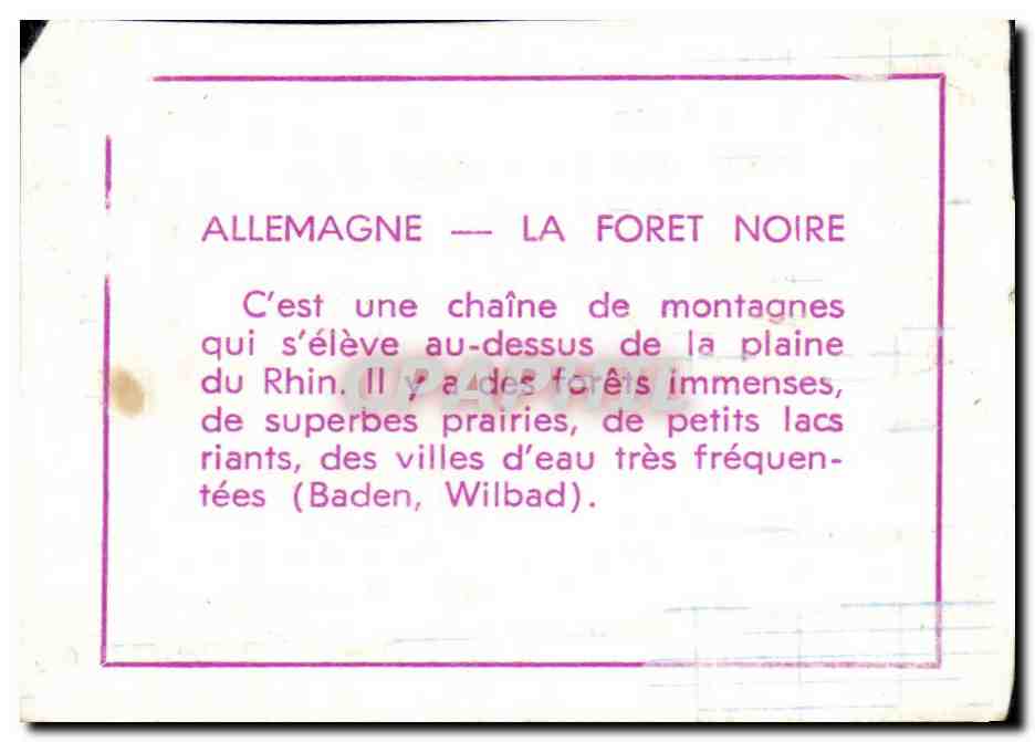 Image Allemagne la Foret Noire — Verso