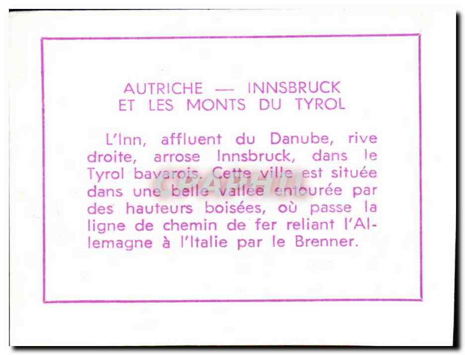 Image Autriche innsbruck Et Les Monts Du Tyrol — Verso