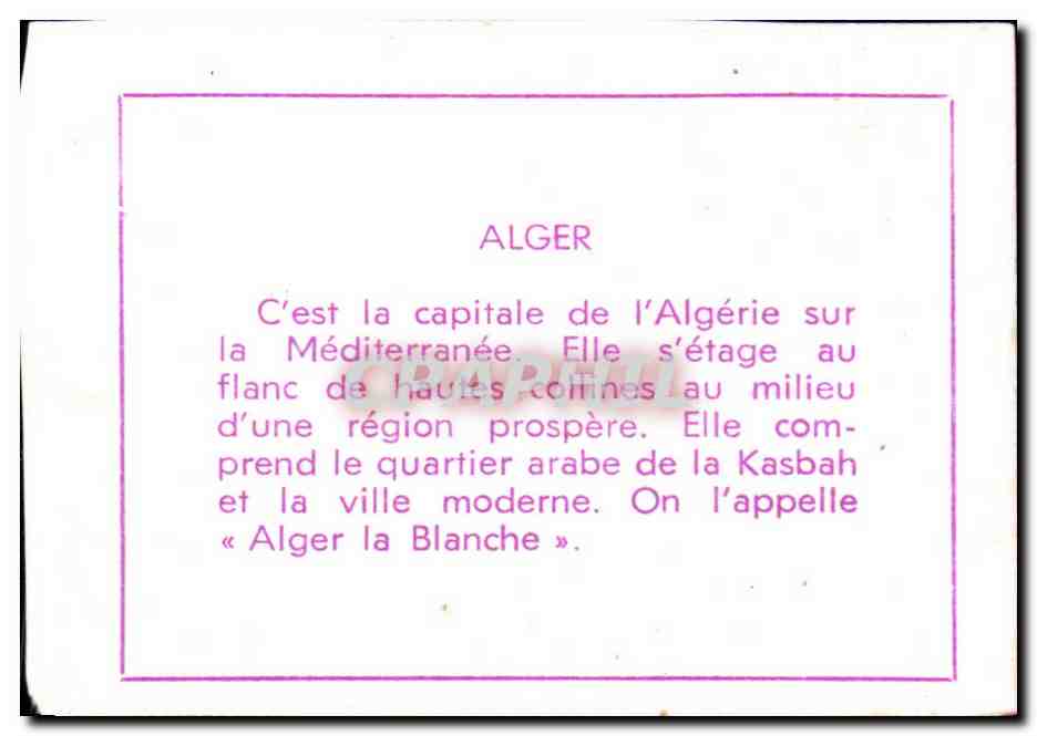 Image Alger Algerie  — Verso