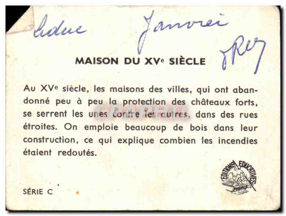Image Maison du 15eme  — Verso