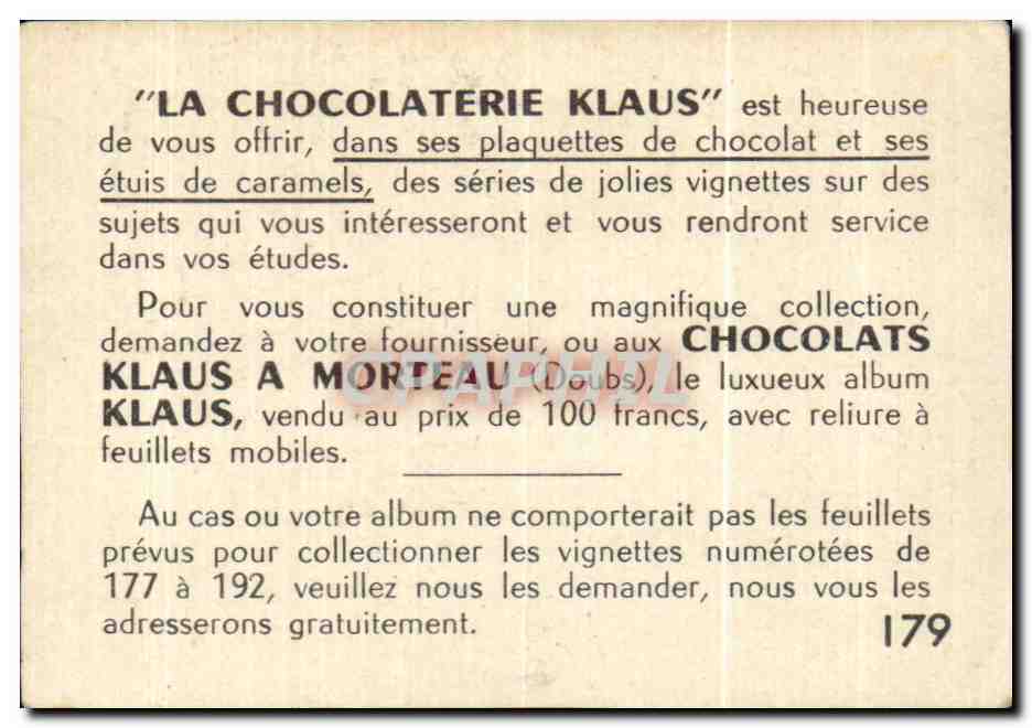 Image Dame 1er Empire Chocolaterie Klaus — Verso