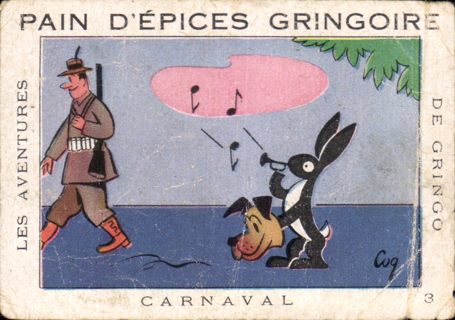 Image Pain d'epices gringoire les aventures carnaval de Gringo Lapin Chasse Chasseur