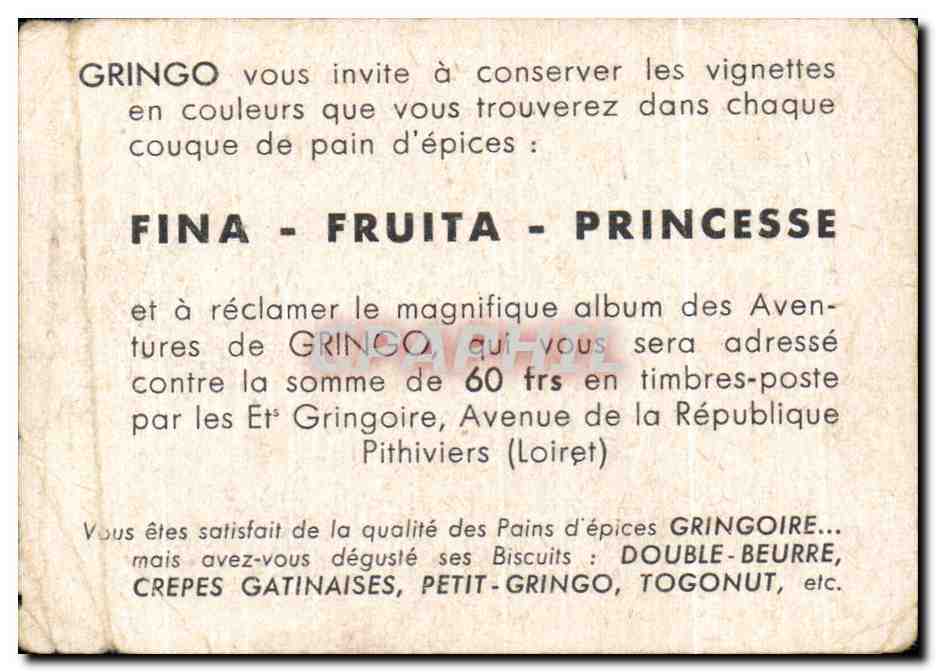 Image Pain d'epices gringoire les aventures carnaval de Gringo Lapin Chasse Chasseur — Rückseite