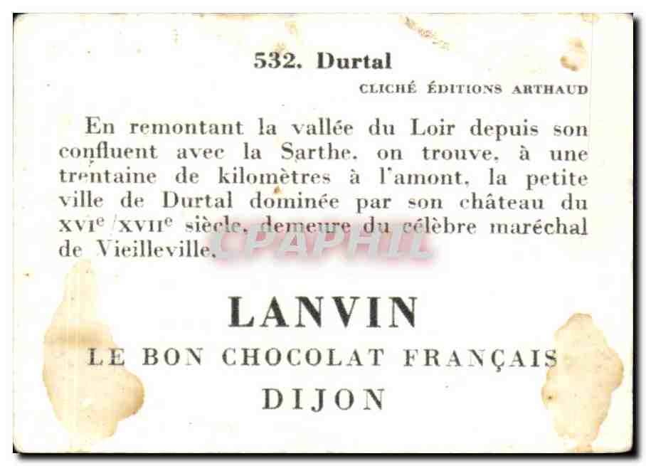 Image Chocolat lanvis dijon Durtal  — Rückseite