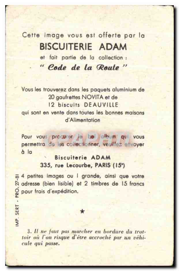Image Biscuiterie adam Code de la Route Enfant — Verso