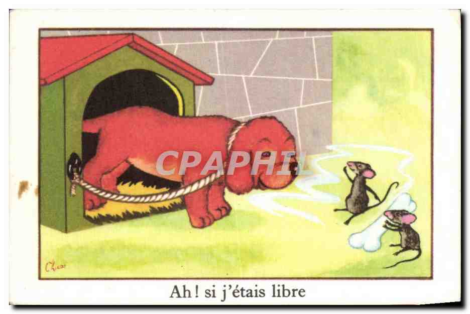 Image Ah si j'etais libre Chien Dog Souris mouse