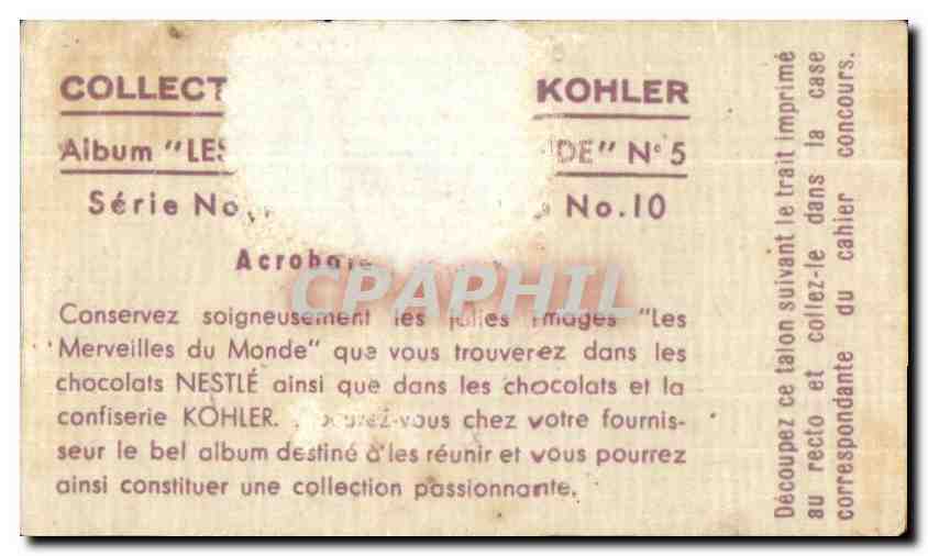 Image Collection nestlie et kohler album les merveilles du monde Acrobate  — Verso