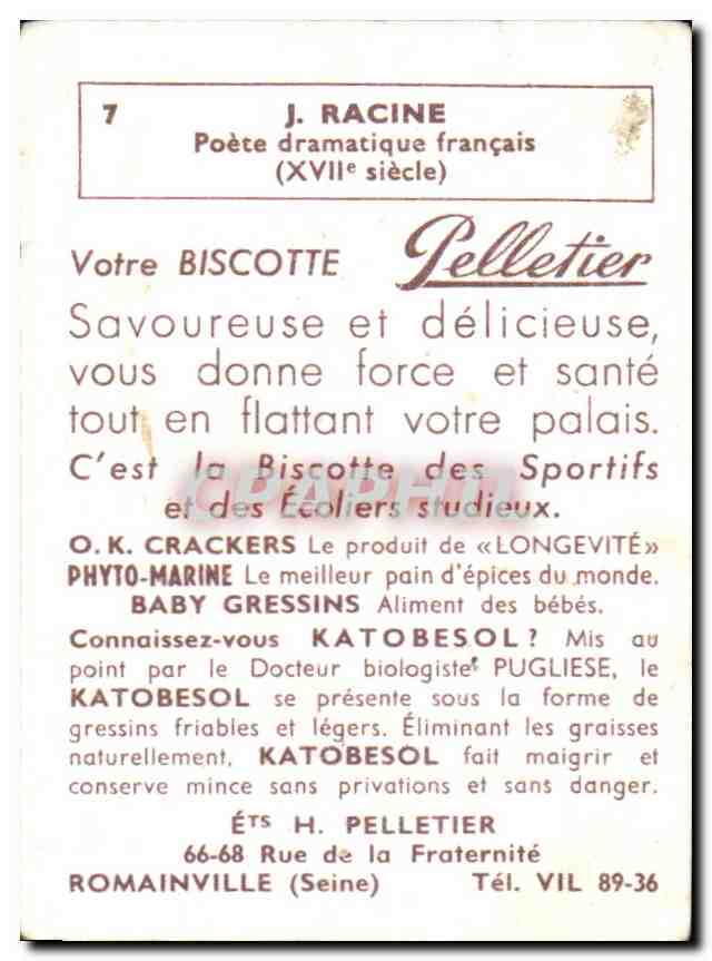 Image Racine poete dramatique Biscotte Pelletier — Verso