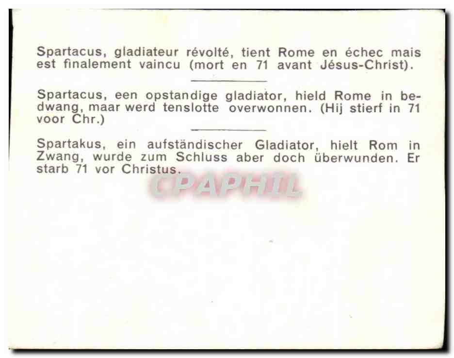 Image Spartacus gladiateur — Verso