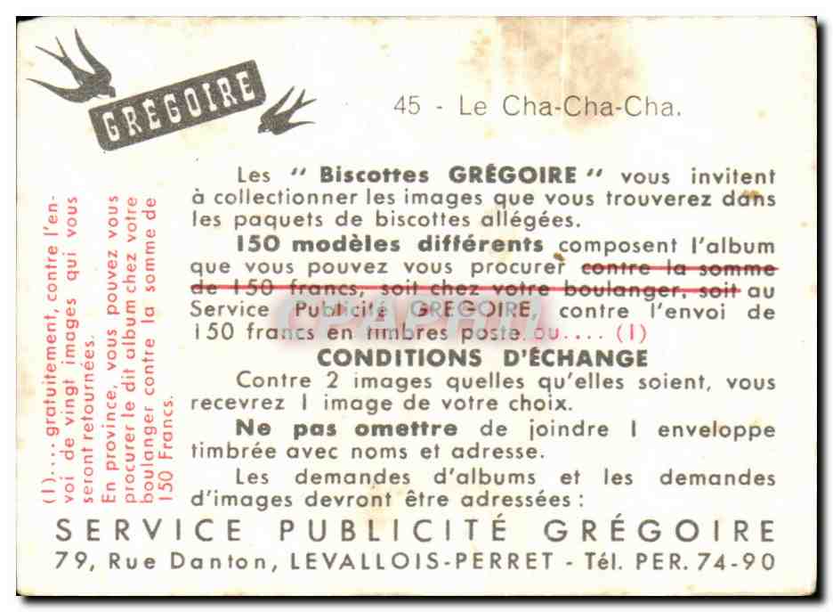 Image Le Cha Cha Cha Les Biscottes Gregoire — Verso