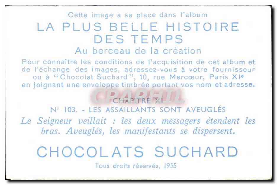 Image Chocolats Suchard Les assaillants sont aveugles  — Back